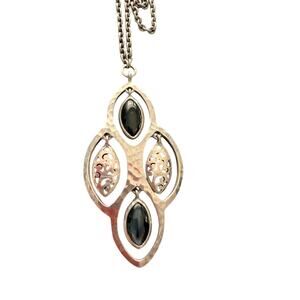 Lois Hill 925 Sterling Silver Hammered Pendant Necklace